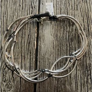 gunmetal and black necklace